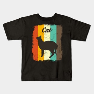 Cat Retro 70s Vintage Kitten Lover Gift Kids T-Shirt
